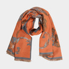 Floral Pattern Fringe Oblong Scarf | Lightweight Flower Print Fashion Wrap | Soft Boho Spring Accessory