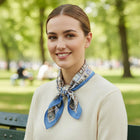 Geometric Pattern Silky Satin Square Bandana Scarf | Printed Fashion Hair & Neck Scarf | Head Wrap