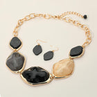 Chunky Resin Pebble Plate Necklace and Earring Set | Modern Organic Statement Jewelry