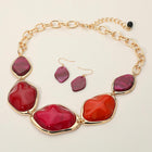 Chunky Resin Pebble Plate Necklace and Earring Set | Modern Organic Statement Jewelry