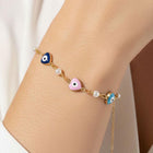 Gold Dipped Heart Evil Eye Pearl Bracelet | Lucky Charm Jewelry