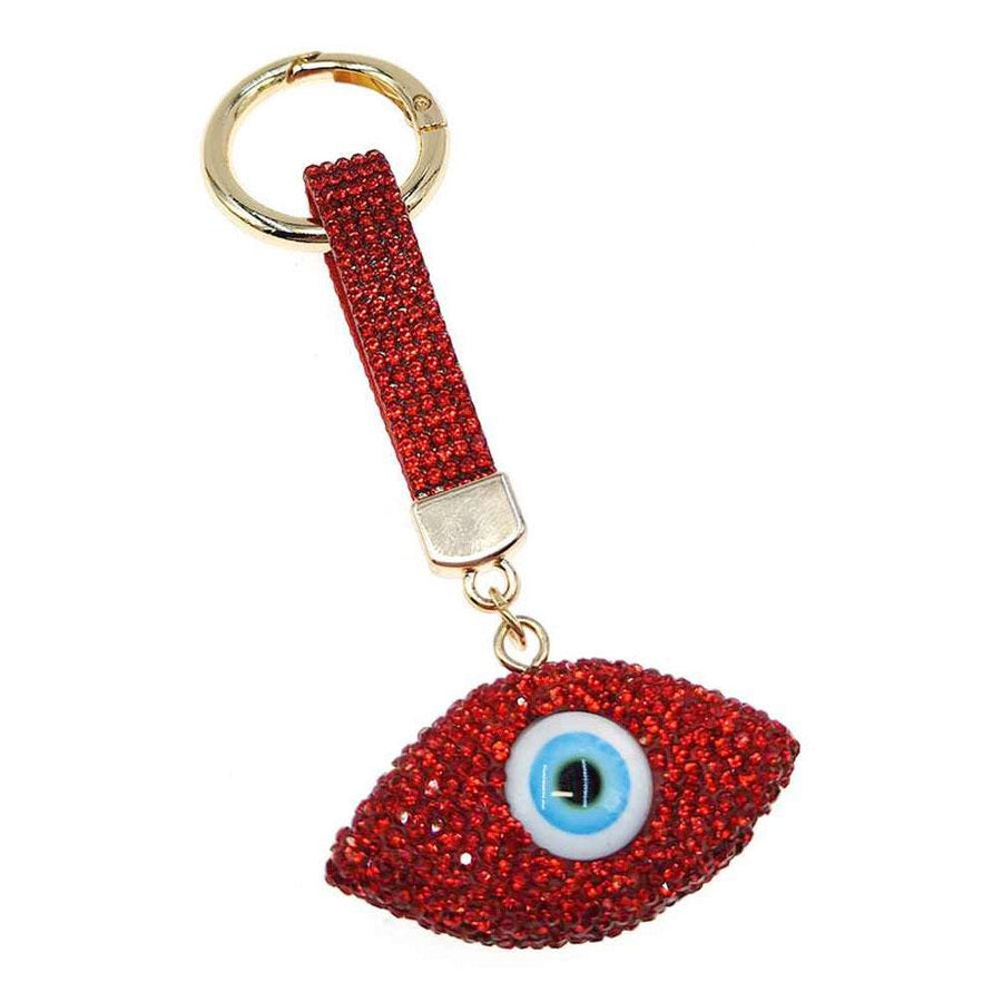 Bling Studded Evil Eye Bag Charm Keychain | Sparkly Keychain | Purse Handbag Accessory