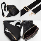 Faux Braided Leather Sling Bag | Lightweight Leather Crossbody Casual or Travel Purse