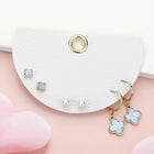 3 Pairs Quatrefoil Clover Pearl Stud & Dangle Earring Set | Dainty Everyday Jewelry Set