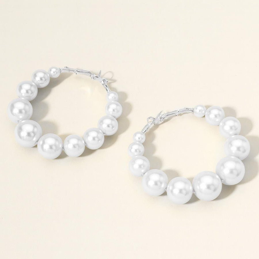 Elegant Pearl Hoop Earrings | Dainty Minimalist Jewelry | Classic Everyday Hoops | Bridal Wedding Earrings