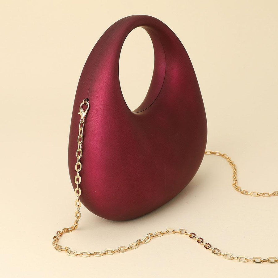 Matte Acrylic Crescent Handbag | Modern Statement Purse | Minimalist Structured Evening Bag | Trendy Party Clutch