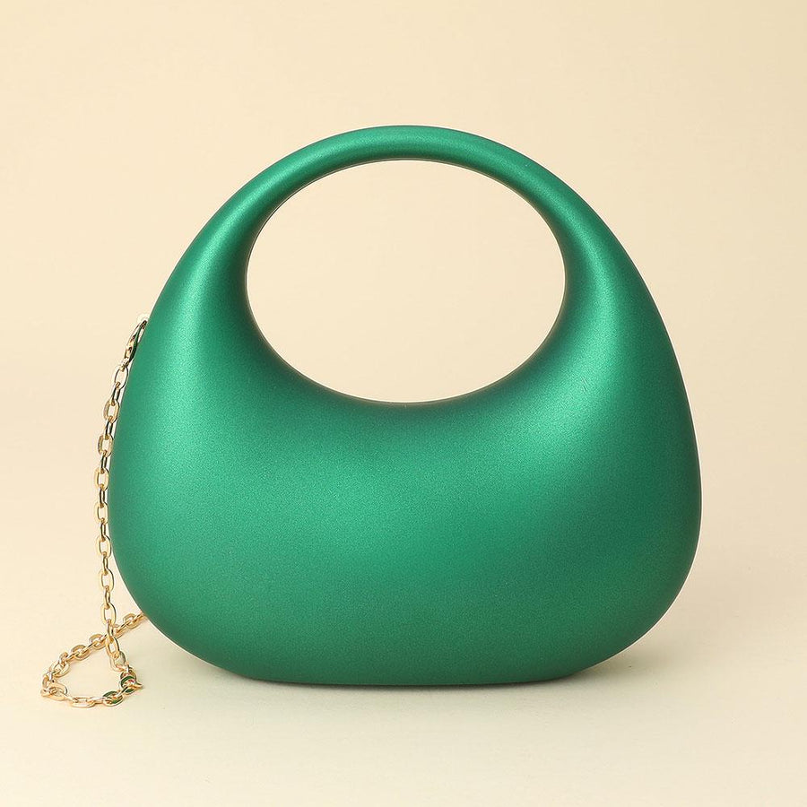 Matte Acrylic Crescent Handbag | Modern Statement Purse | Minimalist Structured Evening Bag | Trendy Party Clutch