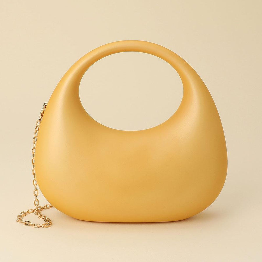 Matte Acrylic Crescent Handbag | Modern Statement Purse | Minimalist Structured Evening Bag | Trendy Party Clutch