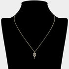 Stone Paved Pickleball Paddle Pendant Necklace | Sparkly Pickleball Lover Gift Jewelry