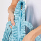 Solid Crochet Straw Tote Bag | Woven Shoulder Beach Bag | Boho Summer Handbag