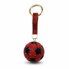 Bling Studded Soccer Ball Bag Charm Keychain | Sparkly Soccer Keyring | Sports Purse Lanyard