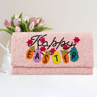 Happy Easter Seed Beaded Clutch Bag | Carrot Bunny Crossbody Purse | Easter Party Handbag