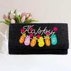 Happy Easter Seed Beaded Clutch Bag | Carrot Bunny Crossbody Purse | Easter Party Handbag