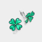 St Patricks Day Enamel Clover Clip On Earrings | Shamrock Earrings Non Piercing