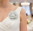 Crystal Rhinestone Rose Brooch, Stylish Floral Lapel Pin, Wedding Bridal Flower Brooch Gift