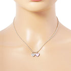 Double Heart Pendant Bubble Chain Necklace for Women | Dainty Romantic Girlfriend Jewelry | Love Necklace
