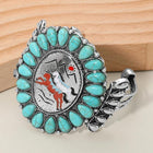Western Horse Oval Concho Cuff Bracelet | Cowgirl Southwest Bangle | Rodeo & Country Concert Jewelry