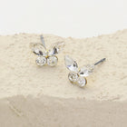 Sparkling Stone Butterfly Stud Earrings – Dainty Nature Jewelry