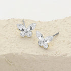 Sparkling Stone Butterfly Stud Earrings – Dainty Nature Jewelry
