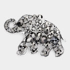 Stone Embellished Elephant Brooch Pin – Crystal Lucky Elephant Lapel, Vintage Animal Jewelry Gift