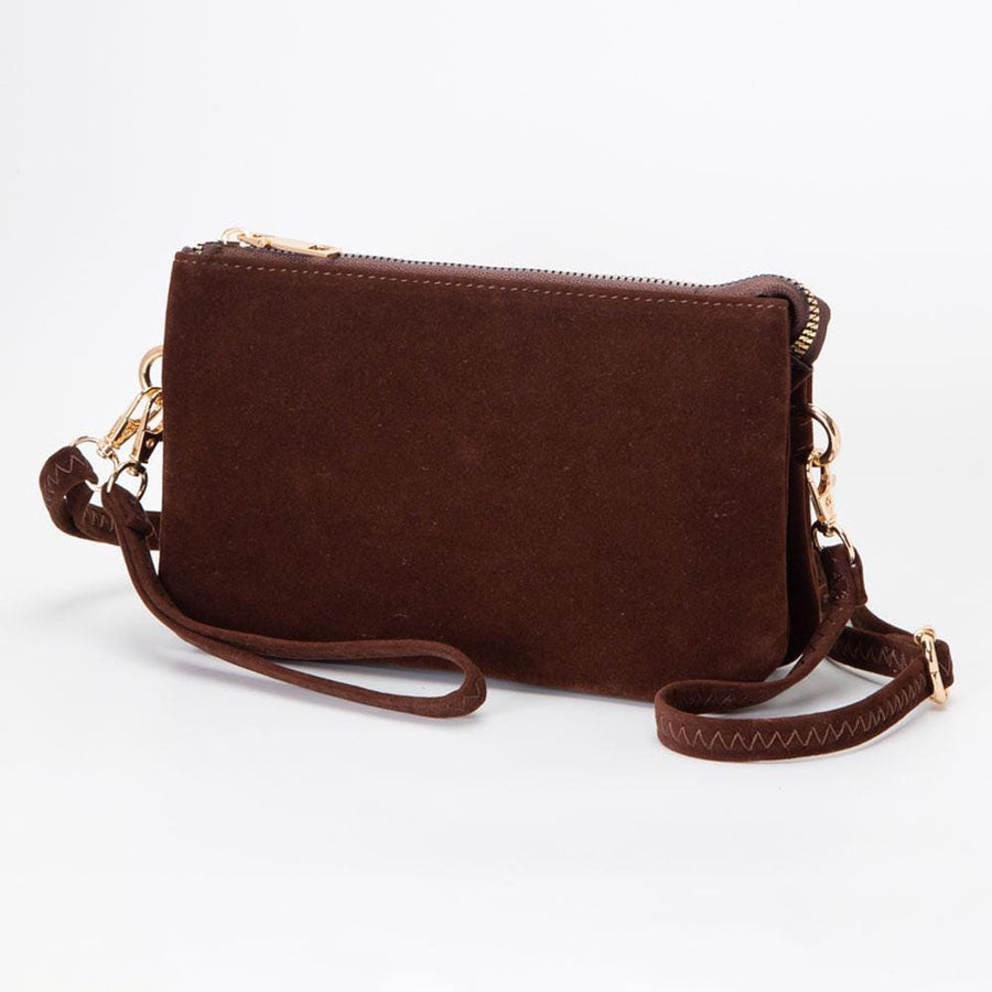Plain Faux Suede Crossbody Clutch Bag – Minimalist Small Shoulder Purse for Everyday & Evening Style