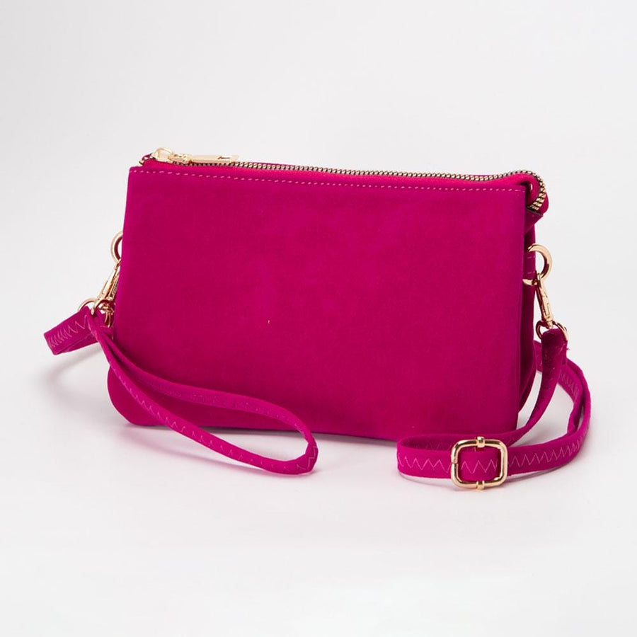Plain Faux Suede Crossbody Clutch Bag – Minimalist Small Shoulder Purse for Everyday & Evening Style