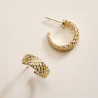 18K Gold Filled Textured Mini Hoop Earrings | Dainty Small Gold Hoops | Minimalist Everyday Jewelry