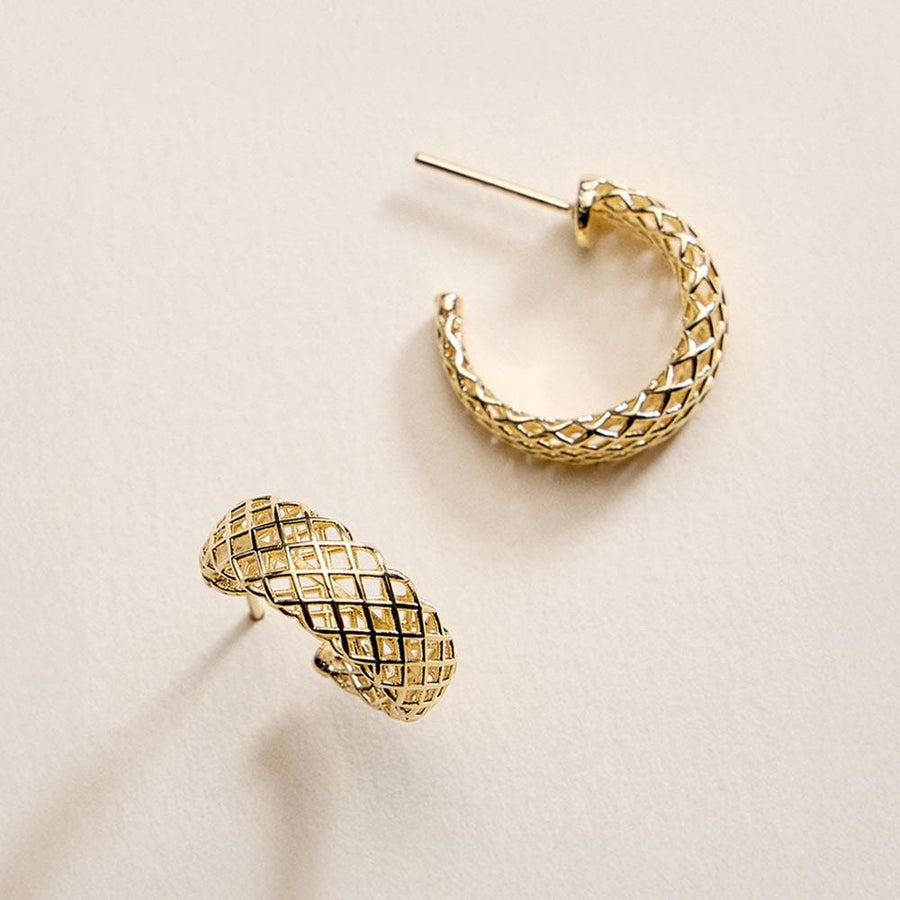 18K Gold Filled Textured Mini Hoop Earrings | Dainty Small Gold Hoops | Minimalist Everyday Jewelry