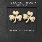 14K Gold Shamrock Clover Stud Earrings | Lucky Irish Studs | St Patrick’s day Gift
