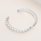 Stainless Steel Chain Hinged Bangle Bracelet – Minimalist Silver Stackable Cuff Jewelry Trend