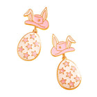 Western Bunny Hat Easter Egg Drop Dangle Earrings| Gift for Easter Jewelry