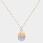Enamel Easter Egg Pendant Necklace – Pastel Spring Jewelry, Minimal Gift for Women
