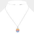 Enamel Easter Egg Pendant Necklace – Pastel Spring Jewelry, Minimal Gift for Women