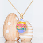 Enamel Easter Egg Pendant Necklace – Pastel Spring Jewelry, Minimal Gift for Women