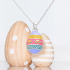 Enamel Easter Egg Pendant Necklace – Pastel Spring Jewelry, Minimal Gift for Women