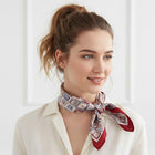 Geometric Pattern Silky Satin Square Bandana Scarf | Printed Fashion Hair & Neck Scarf | Head Wrap