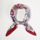 Geometric Pattern Silky Satin Square Bandana Scarf | Printed Fashion Hair & Neck Scarf | Head Wrap