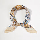 Geometric Pattern Silky Satin Square Bandana Scarf | Printed Fashion Hair & Neck Scarf | Head Wrap