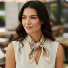 Geometric Pattern Silky Satin Square Bandana Scarf | Printed Fashion Hair & Neck Scarf | Head Wrap