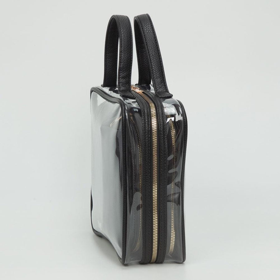 4PCS - Transparent Faux Leather Travel Cosmetic Bag Set