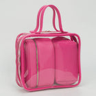 4PCS Transparent Travel Makeup Bag Set, Cosmetic Organizer, Faux Leather Toiletry Pouch Set