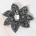 Floral Rhinestone Statement Brooch Pin, Oval Stone Wedding Brooch Clip, Vintage Style Crystal Jewelry