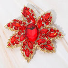 Floral Rhinestone Statement Brooch Pin, Oval Stone Wedding Brooch Clip, Vintage Style Crystal Jewelry
