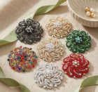 Flower Brooch Pin with Round Stone, Crystal Floral Brooch, Coat and Scarf Dress Brooches