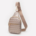 Faux Braided Leather Sling Bag | Lightweight Leather Crossbody Casual or Travel Purse