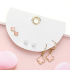 3 Pairs Quatrefoil Clover Pearl Stud & Dangle Earring Set | Dainty Everyday Jewelry Set