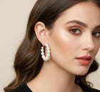 Elegant Pearl Hoop Earrings | Dainty Minimalist Jewelry | Classic Everyday Hoops | Bridal Wedding Earrings
