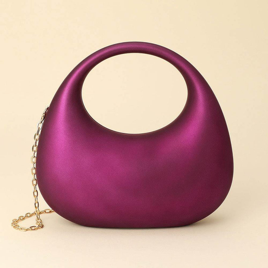 Matte Acrylic Crescent Handbag | Modern Statement Purse | Minimalist Structured Evening Bag | Trendy Party Clutch