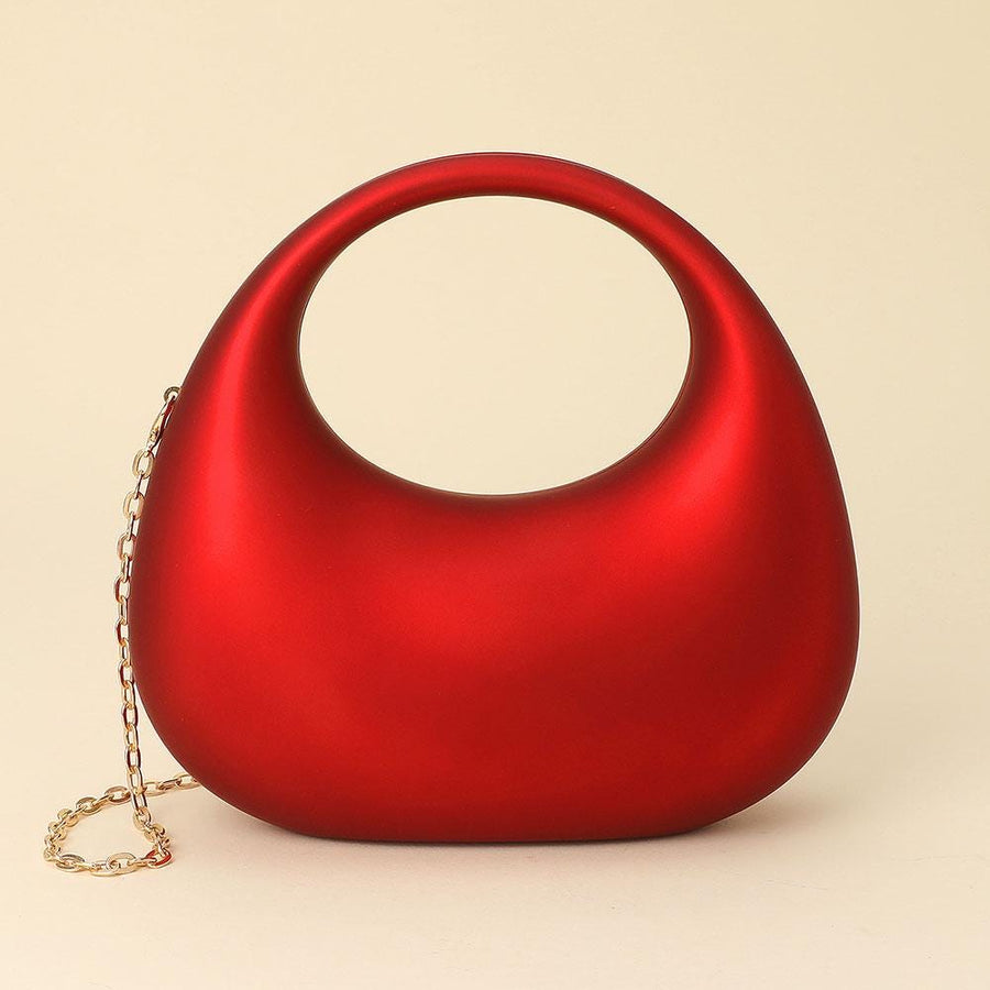 Matte Acrylic Crescent Handbag | Modern Statement Purse | Minimalist Structured Evening Bag | Trendy Party Clutch