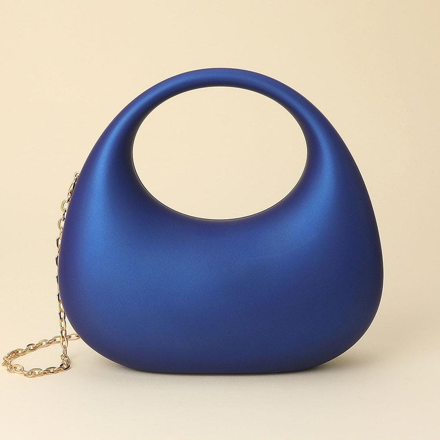 Matte Acrylic Crescent Handbag | Modern Statement Purse | Minimalist Structured Evening Bag | Trendy Party Clutch